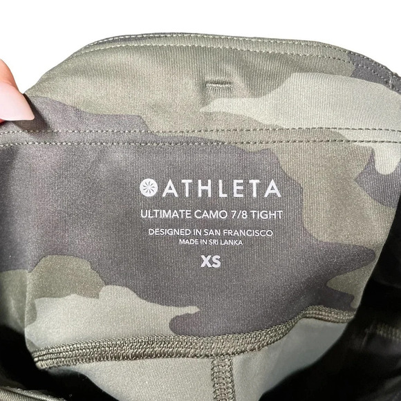 Athleta Ultimate Camo 7/8 Tight Leggings Pockets Olive Green‎ Size XS - Picture 10 of 12